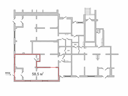 План помещения ЖК "Квартет" (58,5 м²)