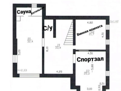 Загородный дом 431 м², Воейковское шоссе д.15 - План подвала