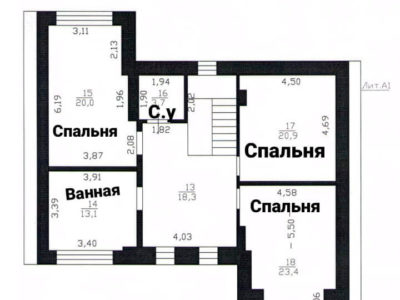 Загородный дом 431 м², Воейковское шоссе д.15 - План мансарды