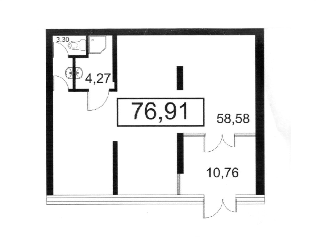 Коммерческое помещение 77 м², Комендантский 71 - План