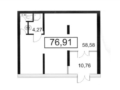 Коммерческое помещение 77 м², Комендантский 71 - План