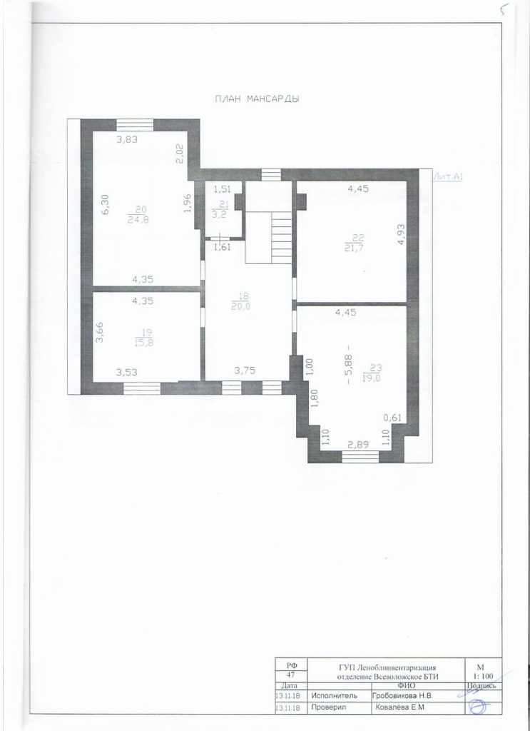 План мансардного этажа загородного дома 461 м², Воейковское шоссе д.15